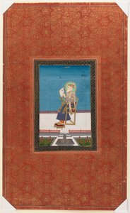 Şahinli Şah Cihan, 1875-1900 (kağıt üzerinde opak wc ve altın) by Indian School