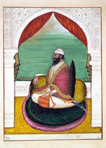 Sirdar Mangal Singh, The Kingdom of the Punjab, its Rulers and Chiefs, cilt I, kimliği belirsiz bir Hintli sanatçının 27 suluboya çalışması, c.1840 (kağıt üzerinde wc) by Indian School