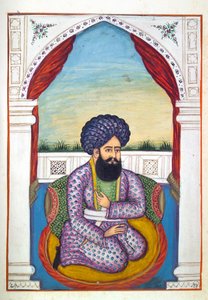 Sirdar Mohammad Sultan Khan, The Kingdom of the Punjab, its Rulers and Chiefs, cilt II, kimliği belirsiz bir Hintli sanatçının 30 suluboya çalışması, c.1840 (kağıt üzerinde wc) by Indian School