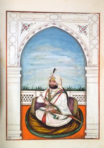 Sirdir Ajit Singh, The Kingdom of the Punjab, its Rulers and Chiefs, cilt I, kimliği belirsiz bir Hintli sanatçının 27 suluboya çalışması, c.1840 (kağıt üzerinde wc) by Indian School
