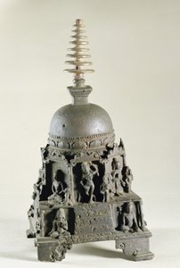 Stupa, Pala, Nalanda, Bihar (bronz) by Indian School