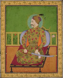 Golconda Sultanı Abdullah Kutubşah (reg.1626-72) Deccan, Mughal, c.1640 (kağıt üzerinde altın ve gümüş ile guaş) by Indian School