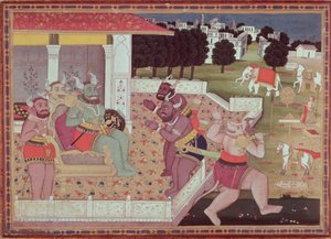 Asura Kumbha ve Şeytanlar Mahkemesi, c.1800 by Indian School