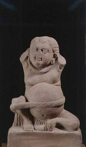 Yaksha, Ahichatra (Kırmızı Kumtaşı) by Indian School