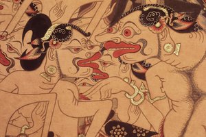 Wayang Beber parşömeni detayı (kağıt üzerine sulu boya) by Indonesian Indonesian