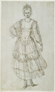 Sabahın Kızı, c.1611 (kağıt üzerinde kalem ve mürekkep) by Inigo Jones