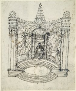 Taht (kağıt üzerinde kalem ve mürekkep) by Inigo Jones