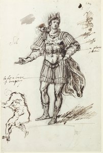 Albanactus, ön taslak (kağıt üzerine kalem ve mürekkep) by Inigo Jones
