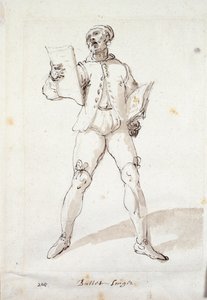 Ballad şarkıcısı (kağıt üzerine kalem ve mürekkep)