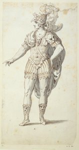 Oberon'un elbisesinin son tasarımı, c.1611 (kağıt üzerine kalem ve mürekkep)