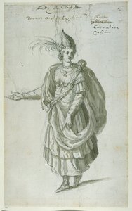 Mısır Kraliçesi Berenice (kağıt üzerine kalem ve mürekkep) by Inigo Jones