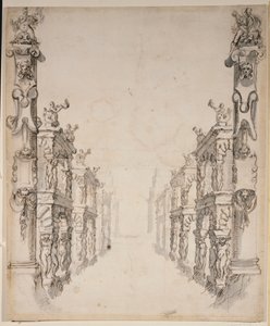 Oceanus Evi (kağıt üzerine kalem ve mürekkep) by Inigo Jones