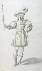 Torchbearer (kağıt üzerine kalem ve mürekkep) by Inigo Jones