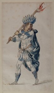 Torchbearer: bir Hintli (kağıt üzerine suluboya) by Inigo Jones