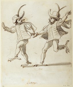İki Uşak (kağıt üzerine kalem ve mürekkep) by Inigo Jones