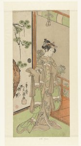 Aktör Onoe Tamizo bir kadın rolünde by Ippitsusai Bunchō