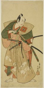Aktör Ichikawa Komazo II - Kudo Saemon Suketsune (?) Oyunda Haru wa Soga Akebono-zoshi (?), Nakamura Tiyatrosu'nda (?) İlk Ayda, 1772 (?) by Ippitsusai Bunchō