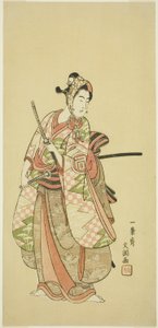 Aktör Sanogawa Ichimatsu II, Şık Bir Genç Adam Kostümü İçinde (Wakashu)
