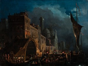 Bir Venedik gala gecesi, 1825-1835. by Ippolito Caffi
