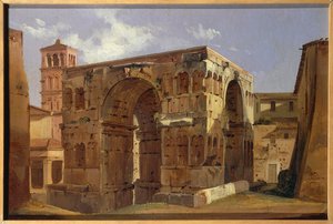 İtalya, Roma, Ippolito Caffi tarafından Via Velabro