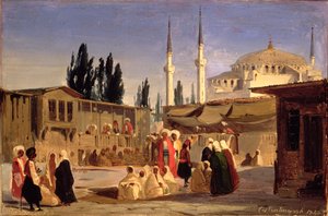Köle Pazarı, Konstantinopolis (tuval üzerine yağlı boya) by Ippolito Caffi