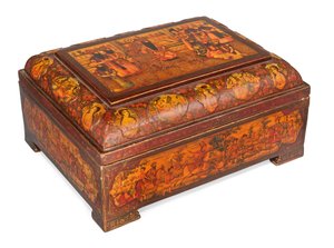 Kaçar tabutu (laklı kartonpiyer) (ayrıca bkz. 909578-9) by Iranian School