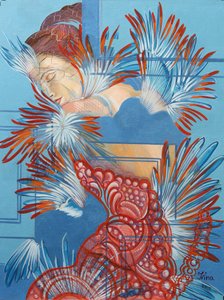 Kırmızı Elbise ve Chickadees, 2015 by Irina Corduban