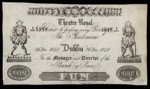 İrlanda Bankası banknotuna dayanan Theatre Royal, Dublin