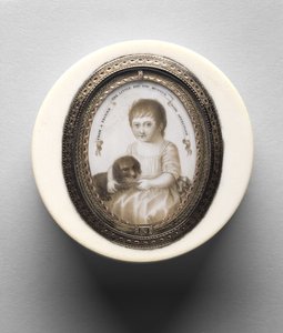 Bir Çocuğun Portresi ile Kutu, c.1790 (fildişi üzerine sepya by Irish School