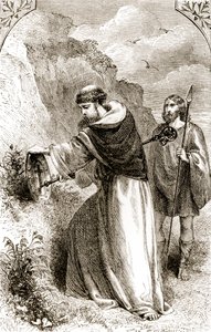 St. Patrick Connals kalkanını Haç ile işaretliyor, Mary Cusack (1829-99) tarafından yazılan Trias Thuamaturga veya İrlanda