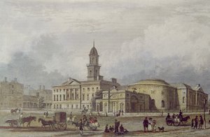 The Rotunda Hospital, Dublin (colour lithograph) by Irish School