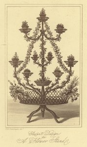 Bir Çiçek Standı için Zarif Tasarım (gravür) by Isaac (after) Cruikshank