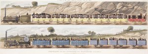Posta ile Birinci Sınıf Arabalardan Bir Tren ve Dış Yolcular İçin İkinci Sınıftan Bir Tren by Isaac (after) Shaw