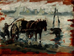Kelp Toplama (panel) by Isaac (circle of) Israels
