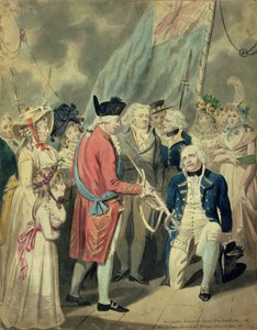 Amiral Collingwood (1750-1810) Gümüş Kılıcı Alırken (kağıt üzerine suluboya)