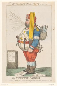 Spotprent operasyonu Charles James Fox, 1798 Cumhuriyet askeri! (nesne üzerindeki başlık) by Isaac Cruikshank
