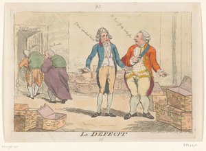 Fransız Mali Krizi Karikatürü, 1788 Le Defecit (nesne üzerindeki başlık)