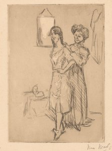 Şapkacıdaki genç kadın Şapkacıdaki (nesnedeki başlık) by Isaac Israels (signed by artist)