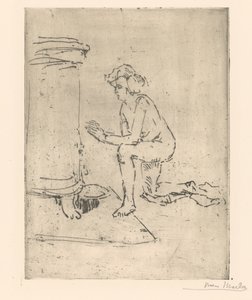 Soba için diz çökmüş model by Isaac Israels (signed by artist)