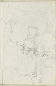 Sayfa 5 verso üzerinde tebeşir çiziminin Abklatsch by Isaac Israels