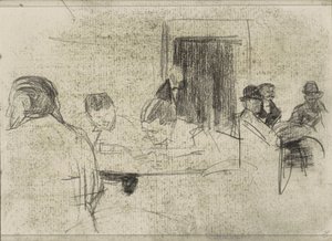 Masalarda erkekler, muhtemelen bir kafede by Isaac Israels