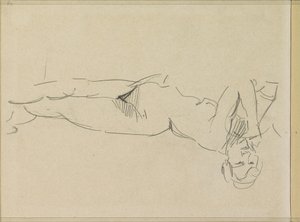 uzanmış kadın çıplak by Isaac Israels