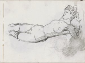 uzanmış kadın çıplak by Isaac Israels