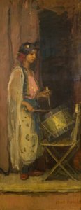 Mısırlı Davulcu Kız (tuval üzerine yağlı boya) by Isaac Israels