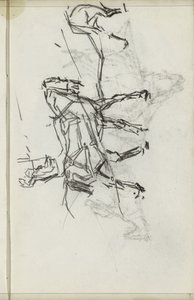 Bir binici ile koşum iki at by Isaac Israels