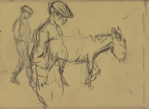 Bir eşek çocuk ve bir eşeğin iki çalışması by Isaac Israels