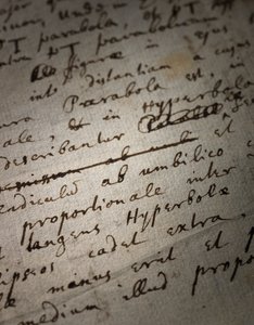 Principia Mathematica için iki sayfa revizyon by Isaac Newton