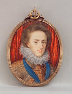Galler Prensi Henry'nin portresi (1594-1612) c.1610 (parşömen üzerinde wc) by Isaac Oliver