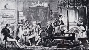 Aşırı hoşgörünün etkilerinden muzdarip bir adam by Isaac Robert Cruikshank