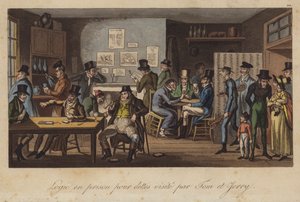 Borçlular hapishanesinde mantık, Tom ve Jerry tarafından ziyaret ediliyor by Isaac Robert Cruikshank